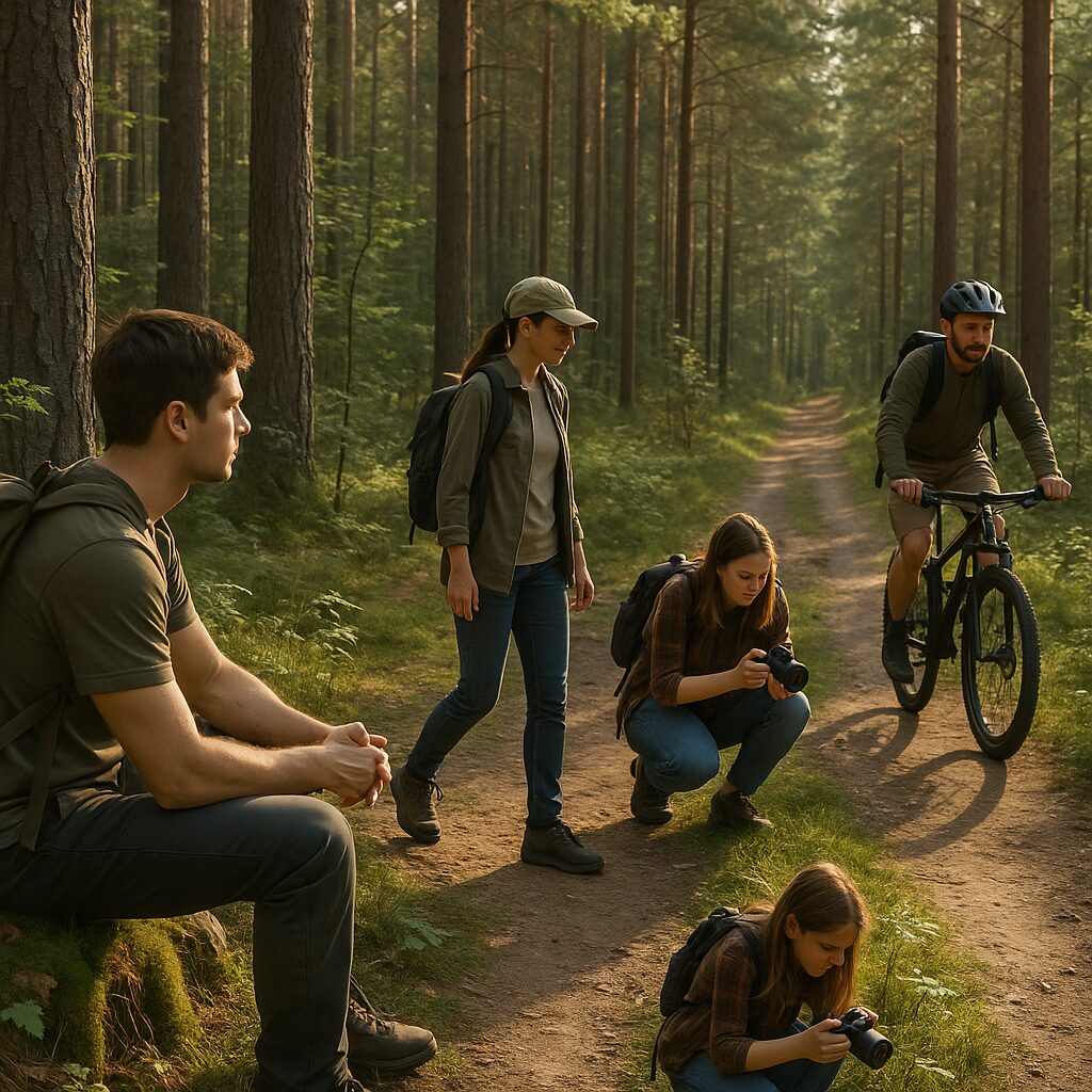 Funkcja rekreacyjna lasów — jak spędzać czas w lesie odpowiedzialnie.