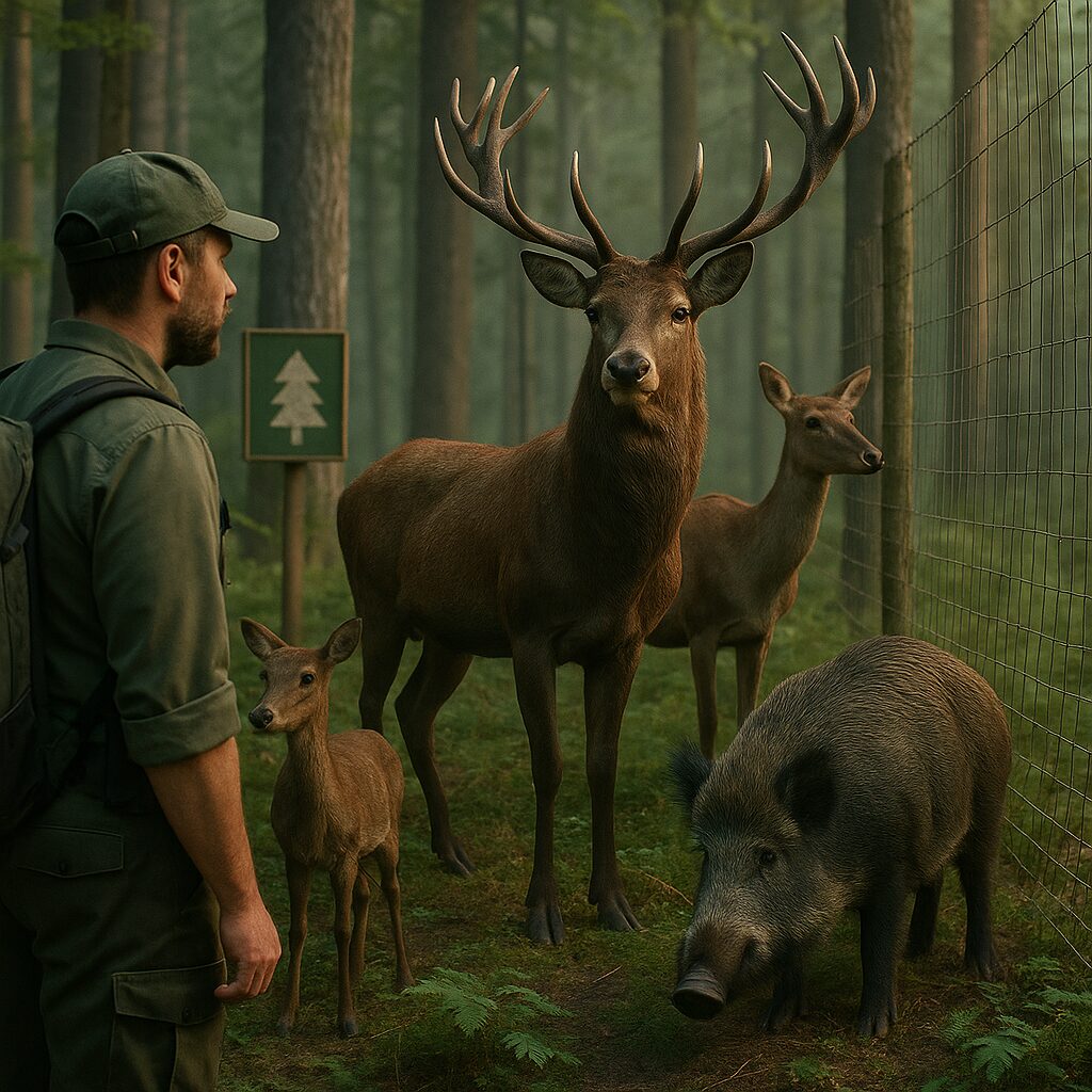 Lasy a zwierzyna — ochrona, populacje, konflikt człowiek–dzikie zwierzęta.