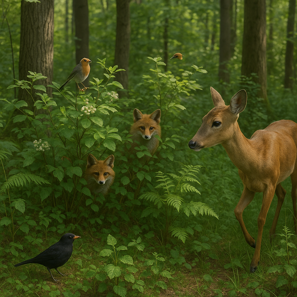 Krzewy i podszyt w lesie — ich rola w ekosystemie i dla zwierząt.