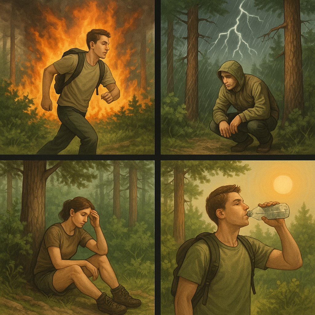 Las i bezpieczeństwo — co robić w przypadku pożaru, burzy, upału w lesie.