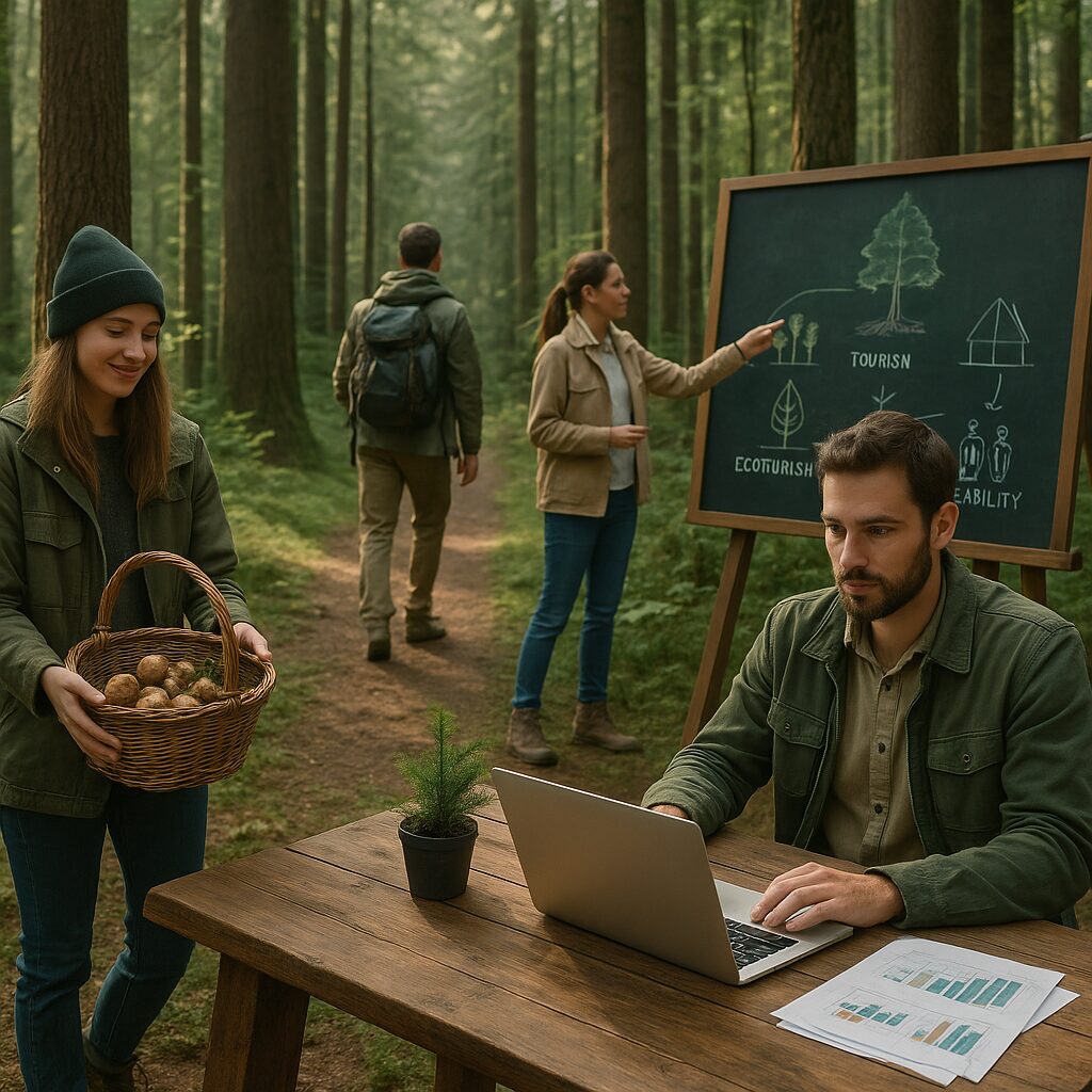 Las jako źródło inspiracji przedsiębiorczości ekologicznej — produkty leśne, turystyka, edukacja.