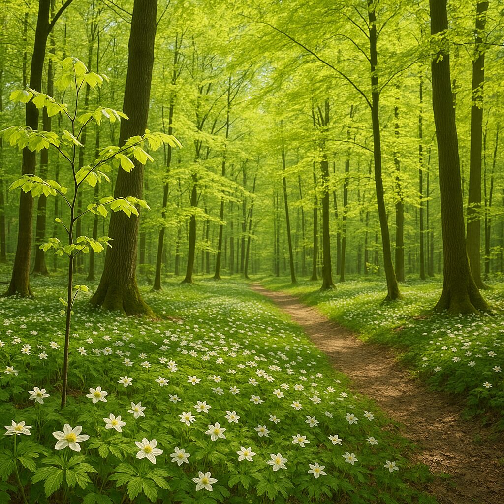 Las wiosną — okres odnowy, rozkwitu, jakie zmiany zachodzą w drzewostanie.