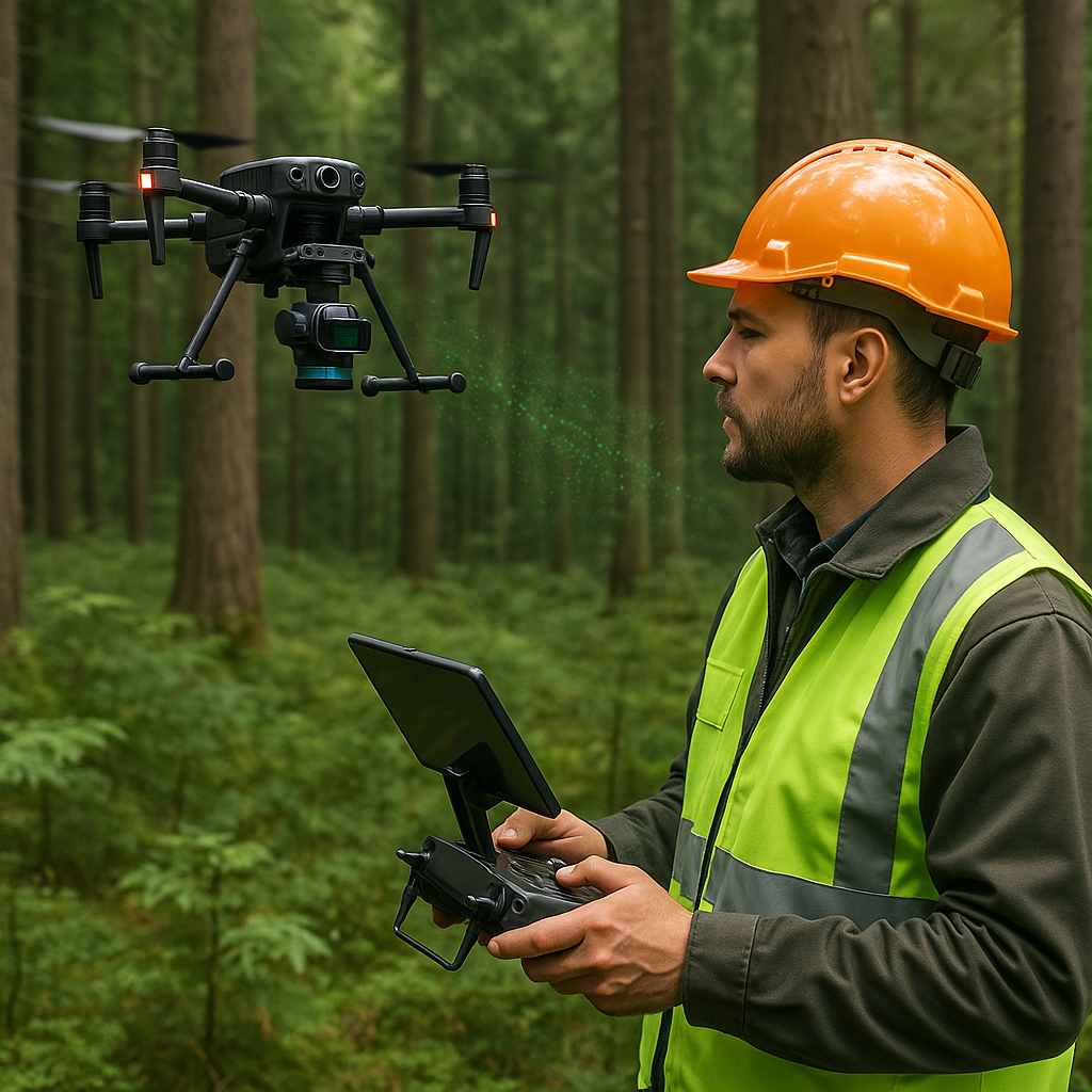 Nowoczesne technologie w leśnictwie — drony, skanowanie, monitorowanie.
