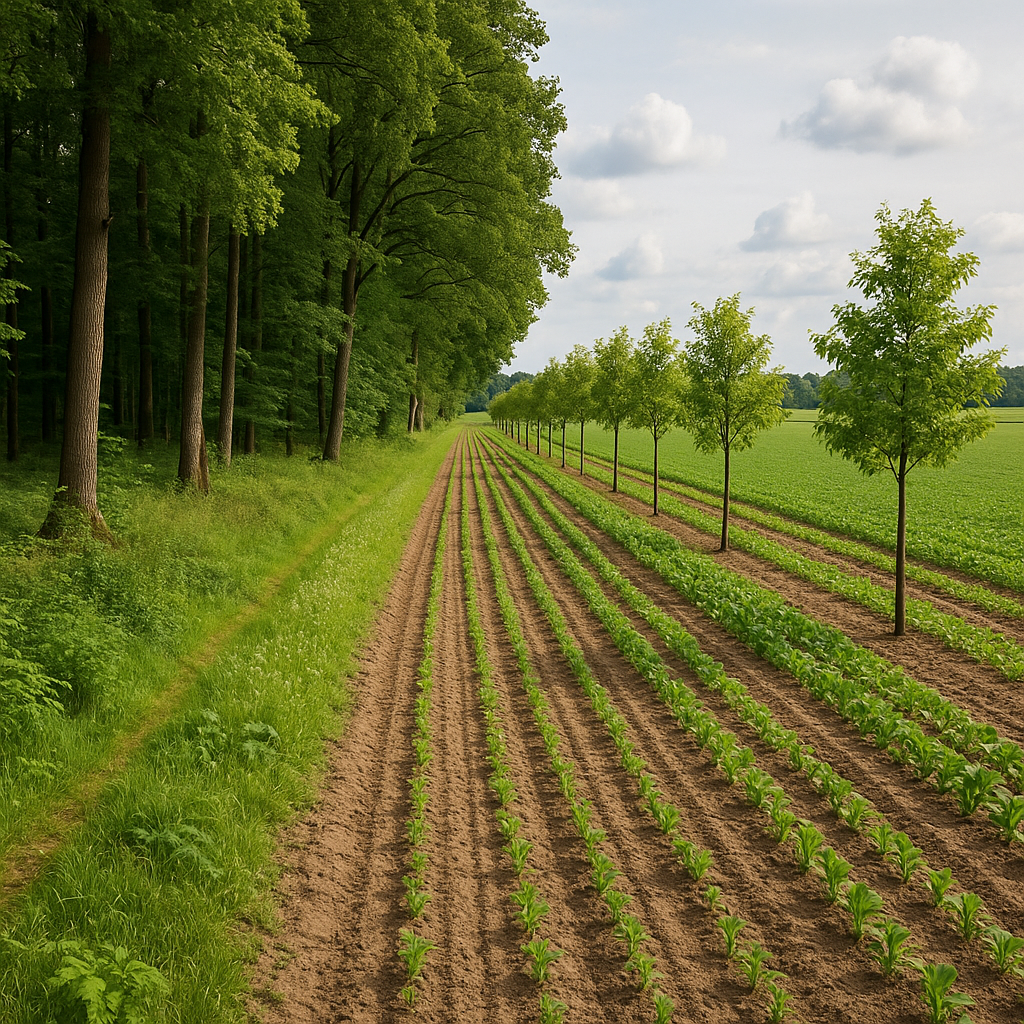 Las i gospodarka rolna — krawędzie lasu, agroforestry, współdziałanie z rolnictwem.