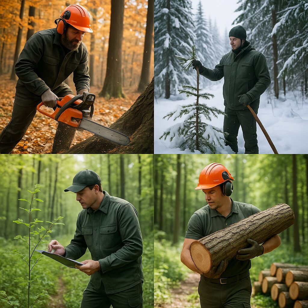 Sezonowe prace w lesie — co leśnicy robią jesienią, zimą, wiosną i latem.