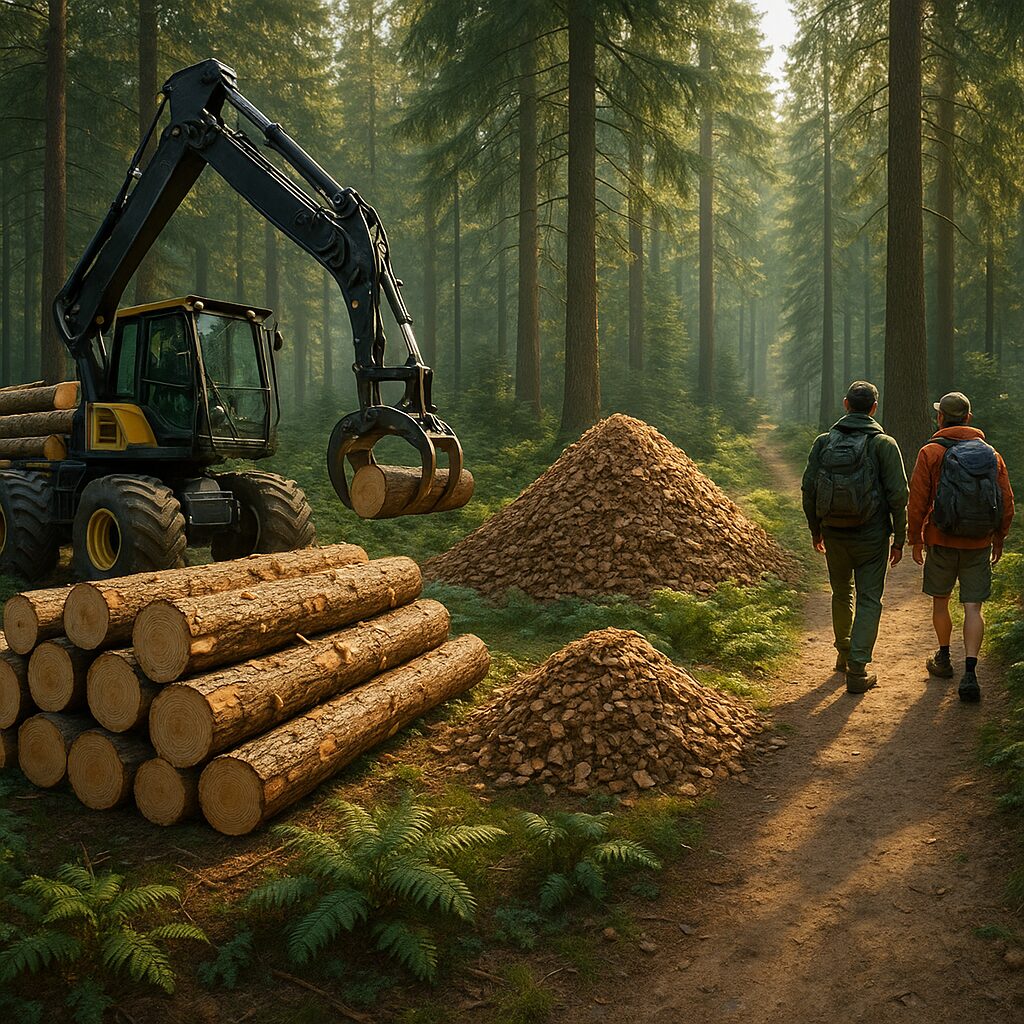 Znaczenie lasów dla gospodarki — drewno, biomasa, ekoturystyka.