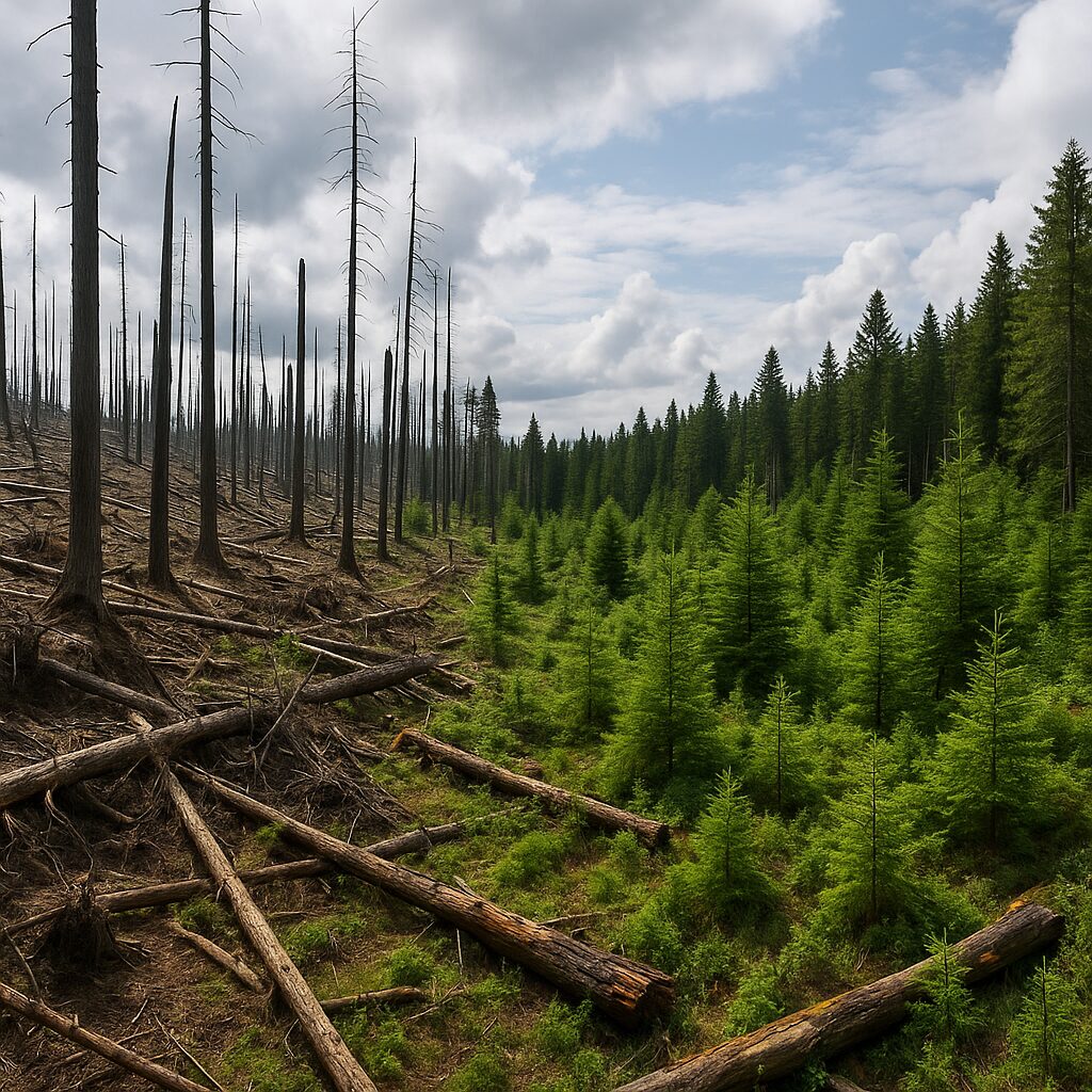 Co się dzieje z lasem po huraganie – odbudowa i regeneracja przyrody.