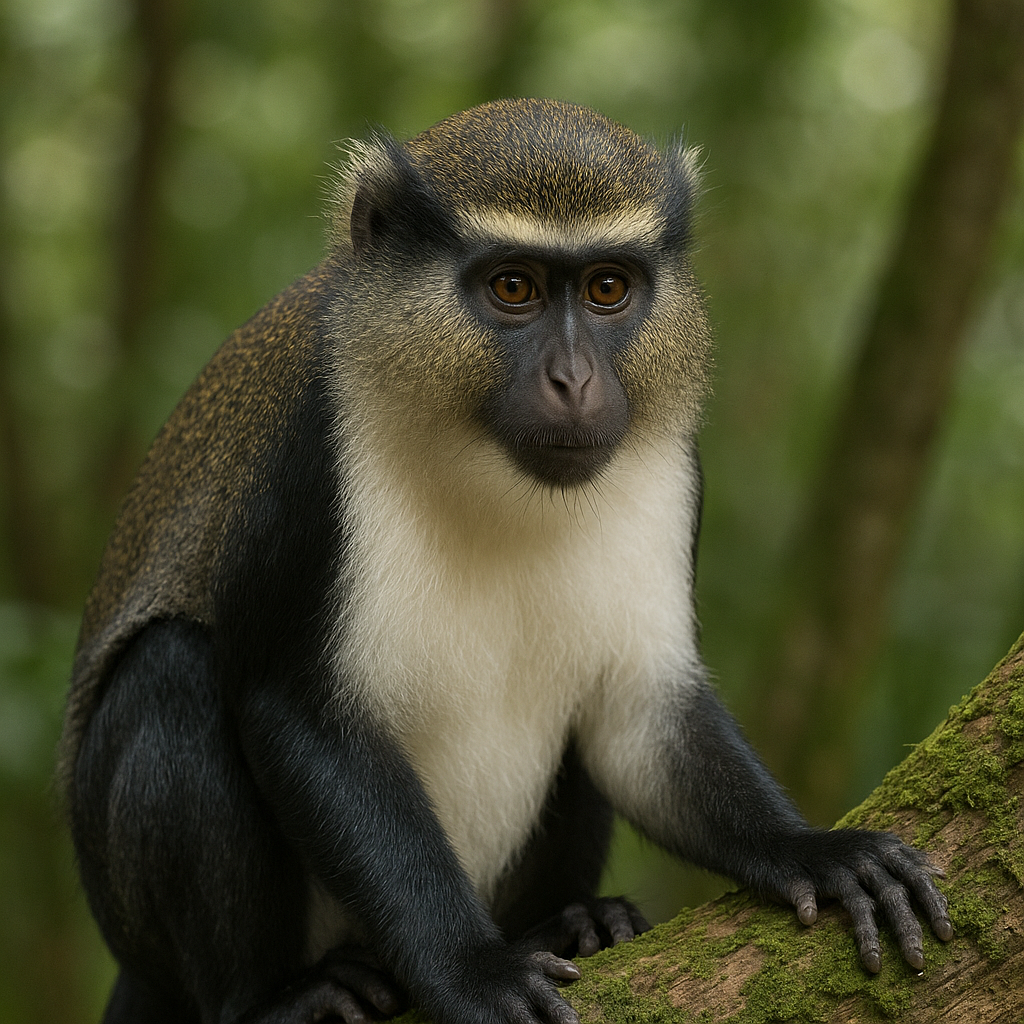 Koczkodan białobrzuchy – Cercopithecus leucampyx