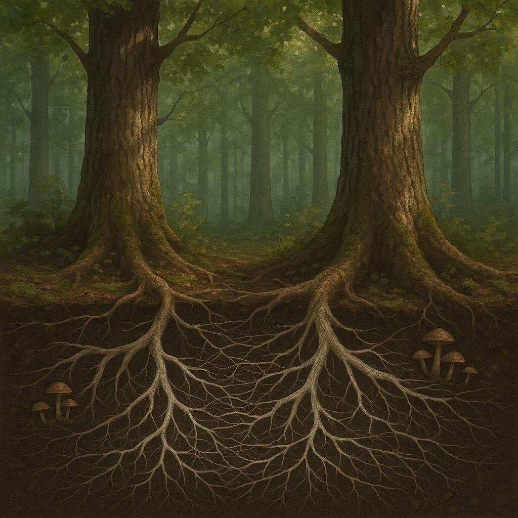 Jak drzewa komunikują się ze sobą przez sieć grzybni – „internet lasu”.