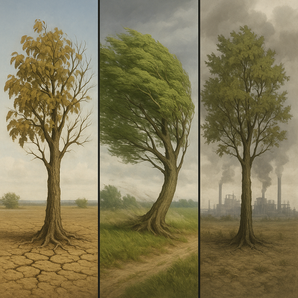 Jak drzewa reagują na stres – suszę, wiatr i zanieczyszczenia powietrza.