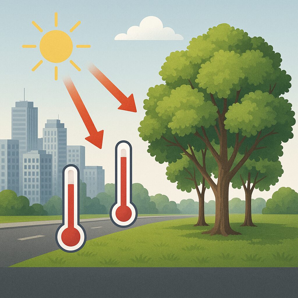 Jak drzewa wpływają na temperaturę w mieście – mikroklimat drzewostanów.