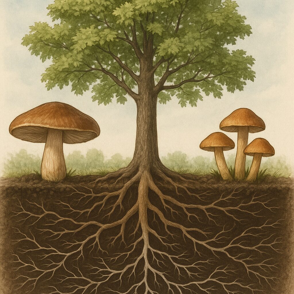 Jak grzyby pomagają drzewom rosnąć – symbioza w praktyce.