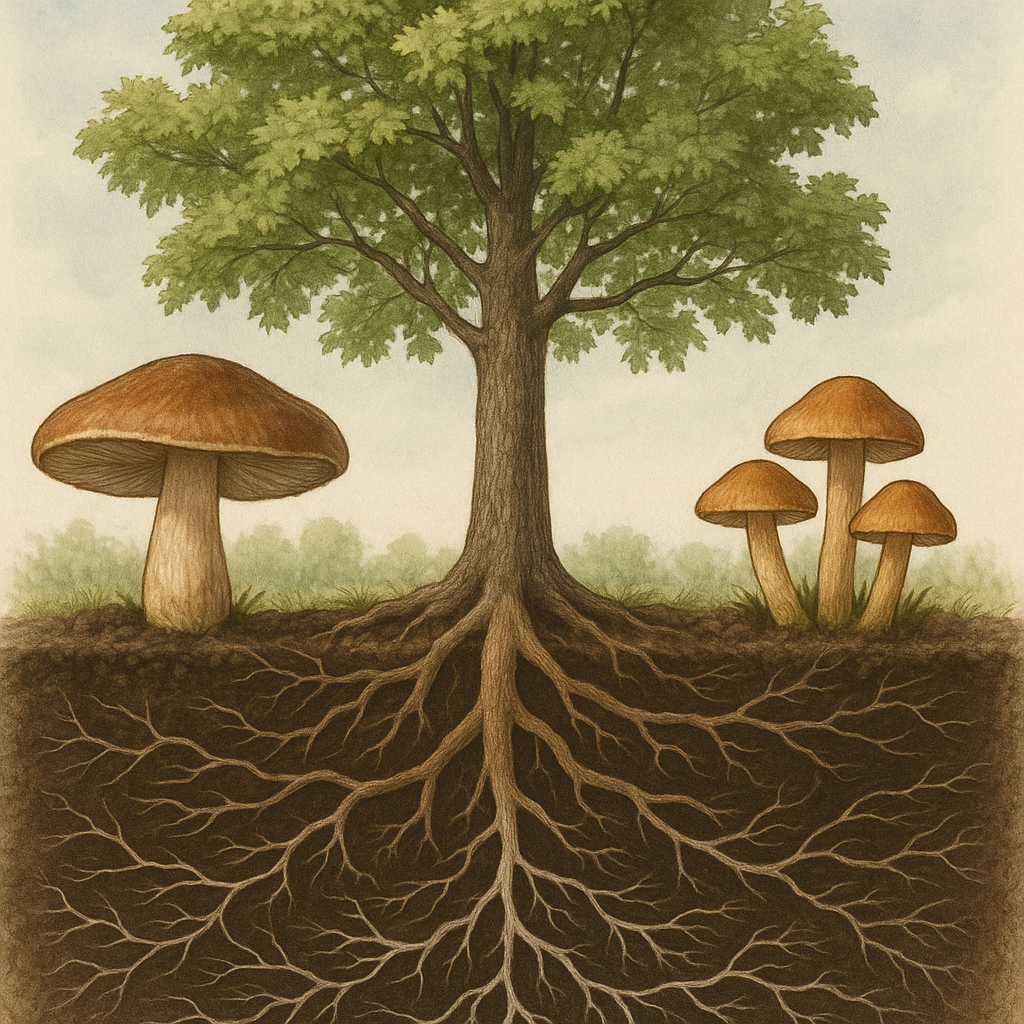 Jak grzyby pomagają drzewom rosnąć – symbioza w praktyce.