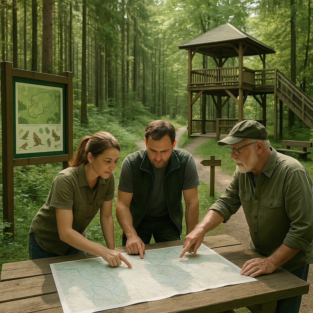Jak planuje się ścieżki edukacyjne w lesie – rola tablic, punktów widokowych i infrastruktury.