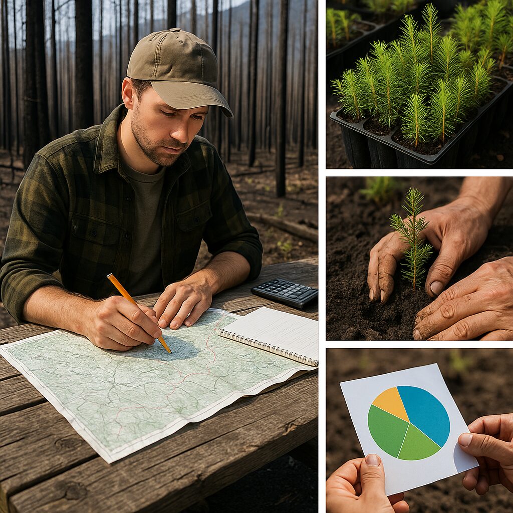 Odbudowa lasów po pożarach — planowanie, wybór gatunków, koszty.