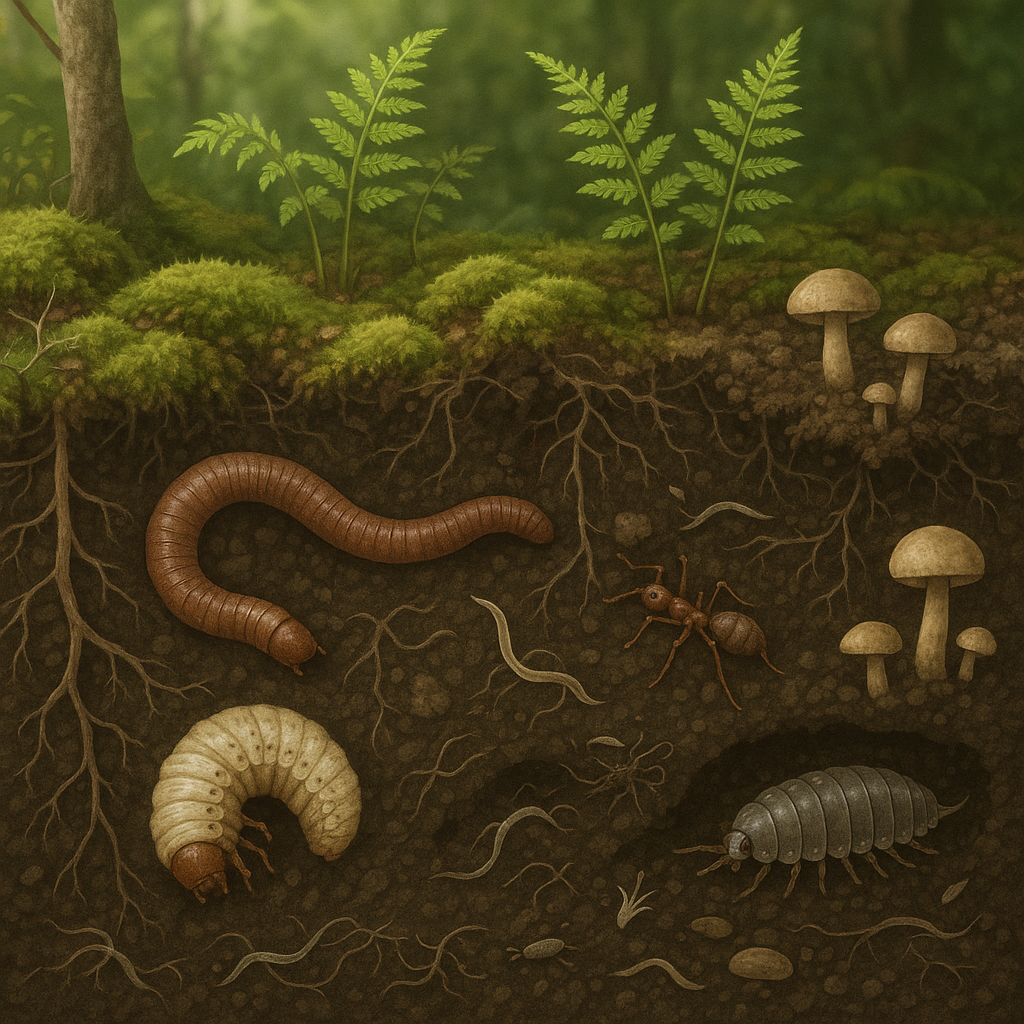 Podziemny świat lasu — życie drobnych organizmów w glebie.