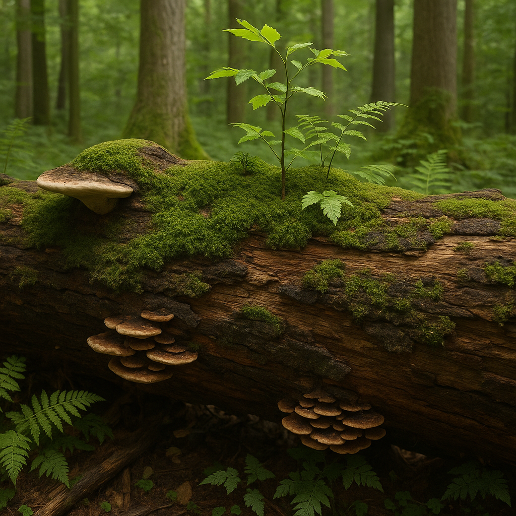 Rola martwego drewna w ekosystemie leśnym — „żywe drewno”.