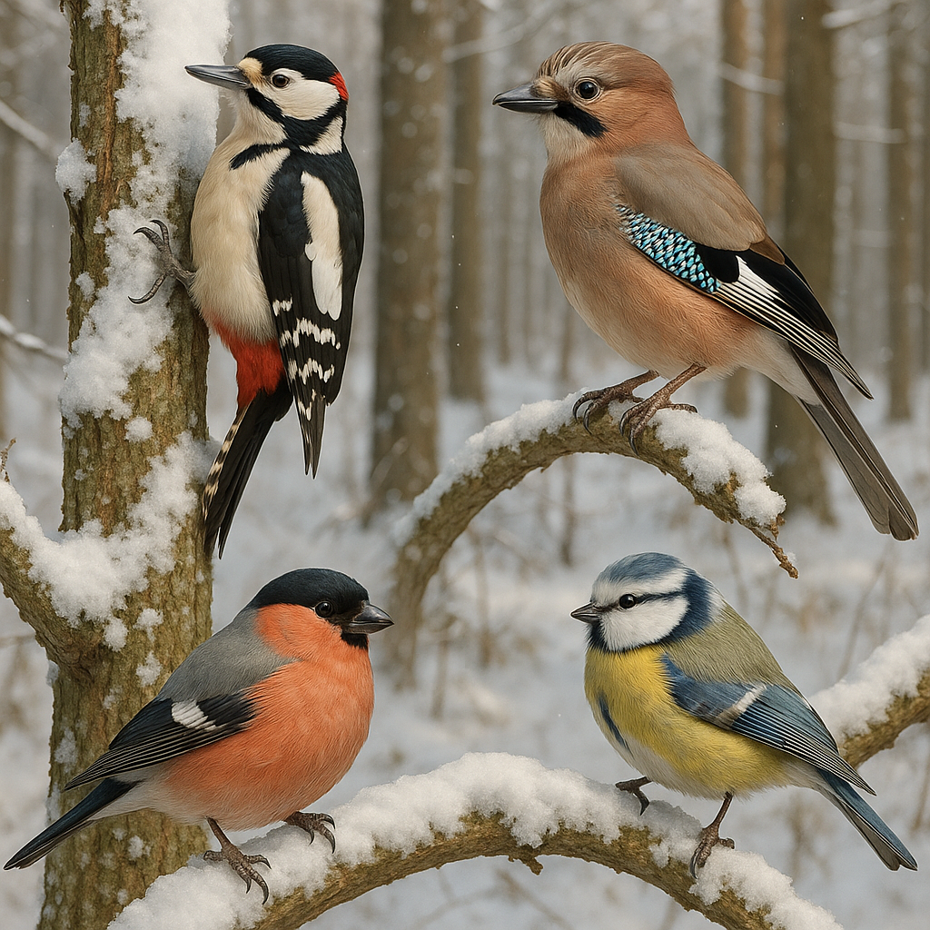 Jakie ptaki można spotkać zimą w polskich lasach.