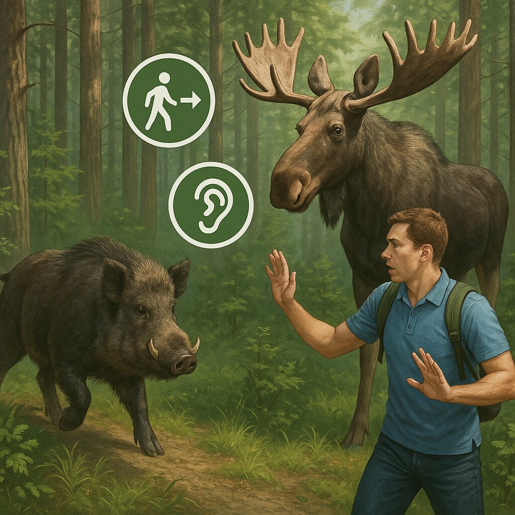 Las a dzikie zwierzęta – jak zachować się podczas spotkania z dzikiem lub łosiem.