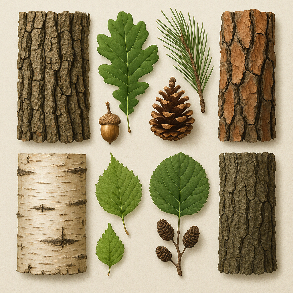 Jak rozpoznawać gatunki drzew po korze, liściach i szyszkach.