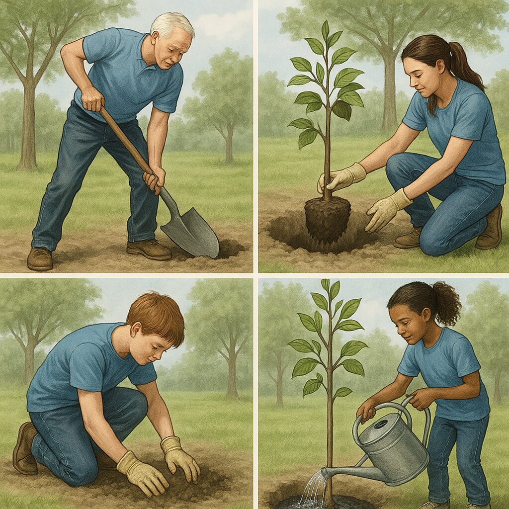 Jak sadzić drzewa – instrukcja dla wolontariuszy i szkół.