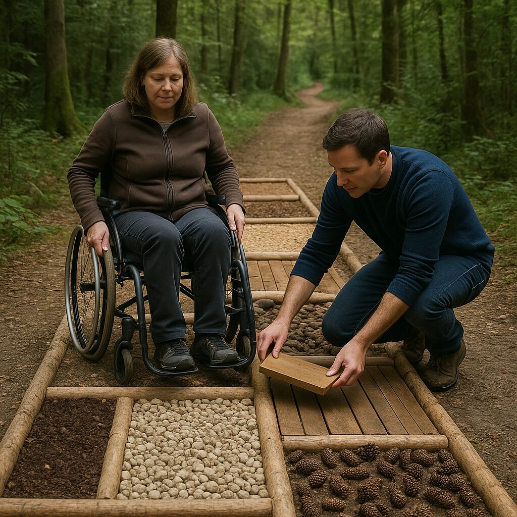 Jak tworzyć leśne ścieżki sensoryczne dla osób z niepełnosprawnościami.