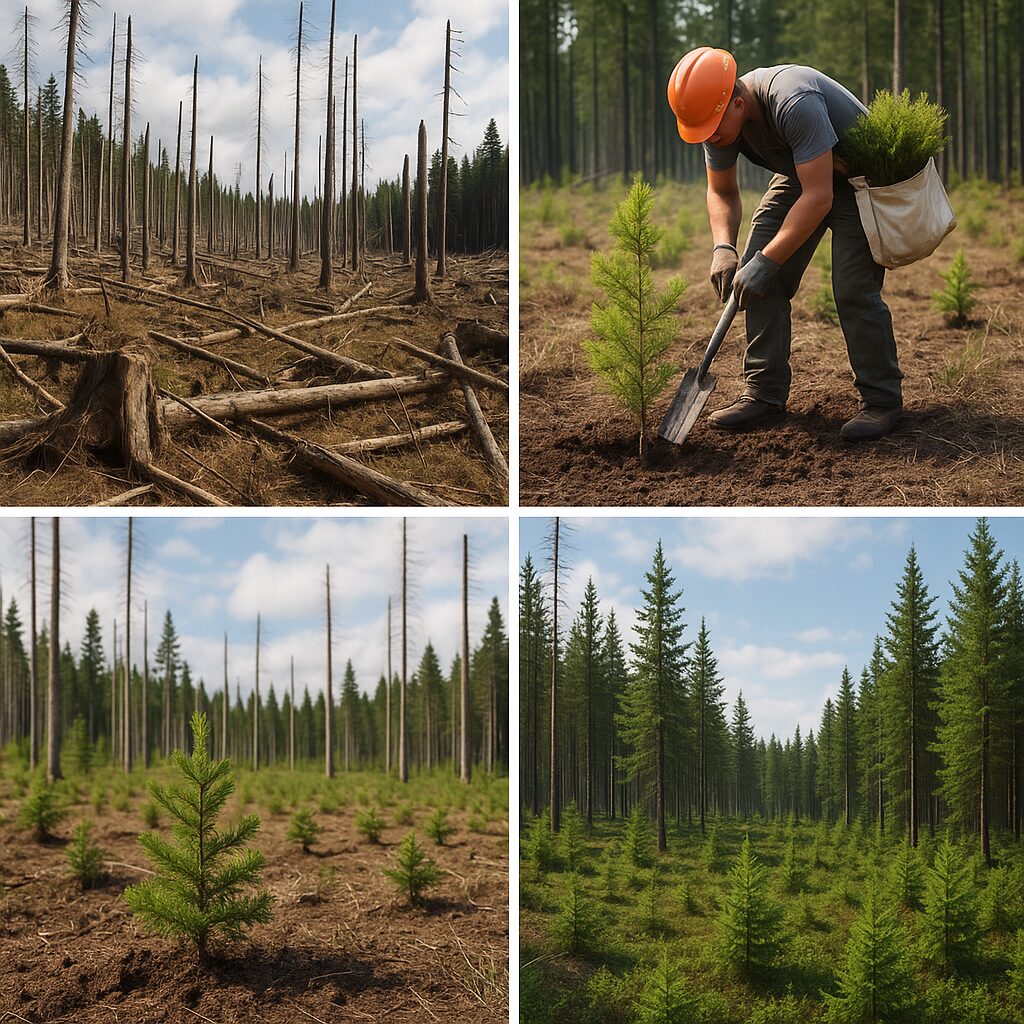 Jak wygląda proces odnawiania lasu po klęskach żywiołowych.