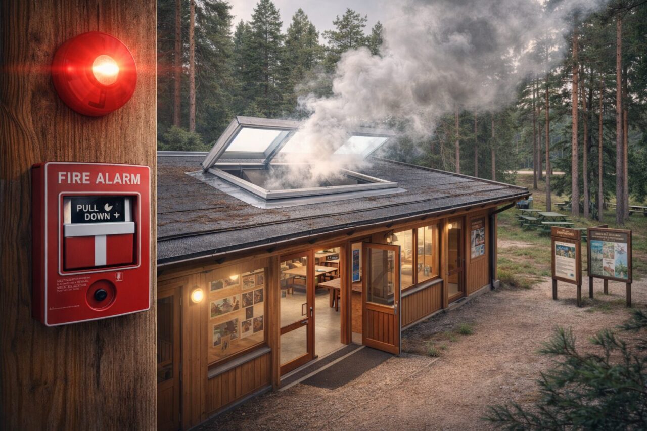 Systemy sygnalizacji pożaru i oddymiania — bezpieczeństwo leśnych obiektów edukacyjnych i rekreacyjnych