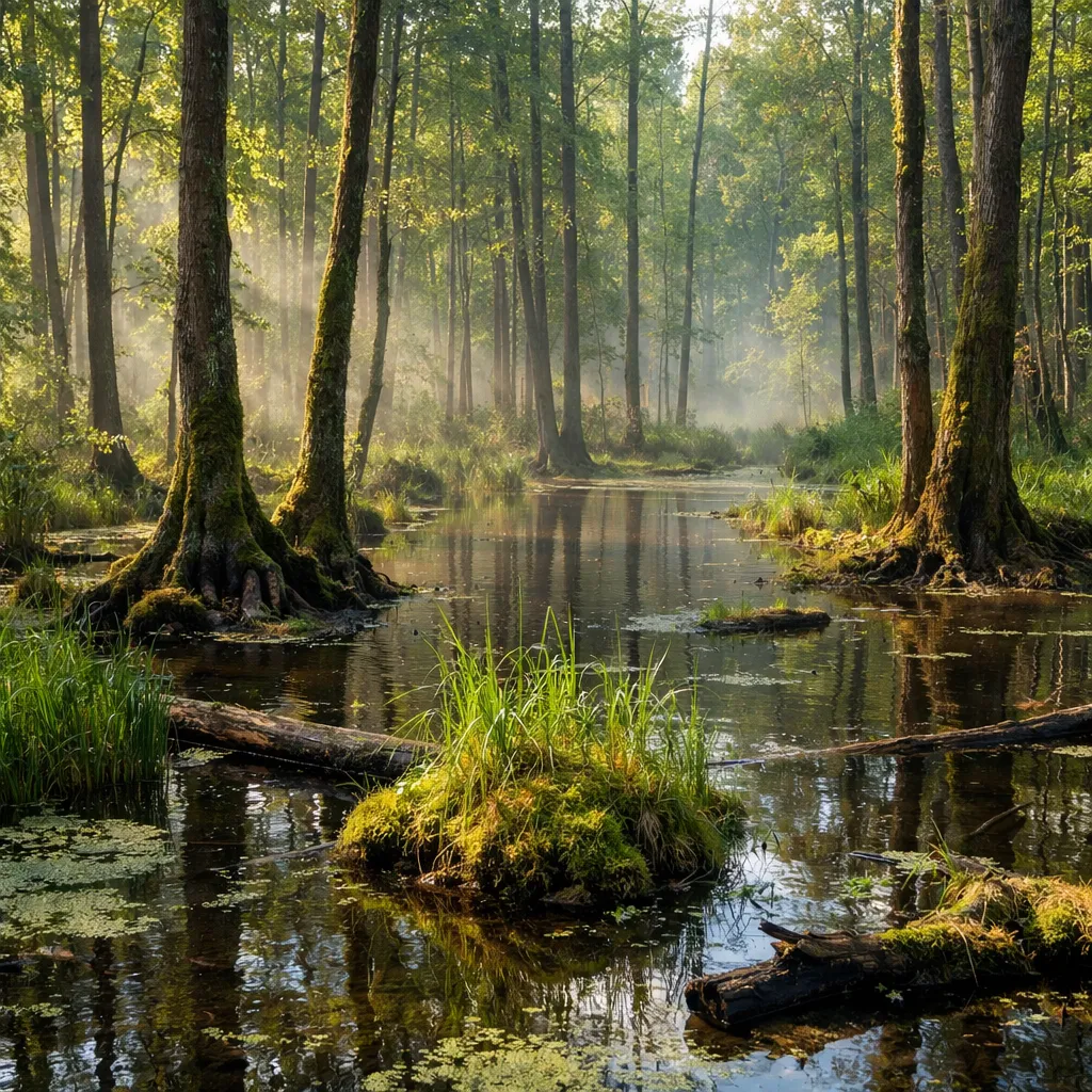 Lasy bagienne w Polsce – unikatowe ekosystemy i ich rola w retencji wody.