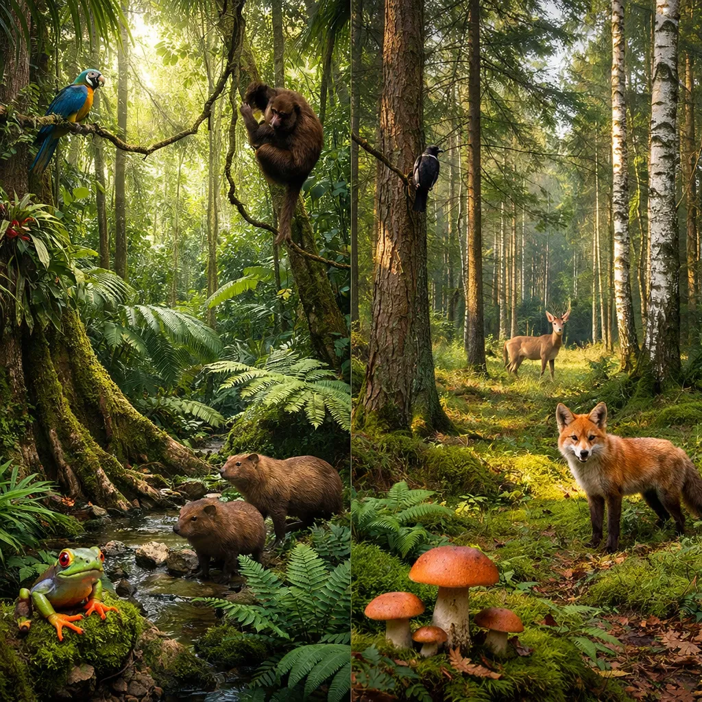 Lasy tropikalne a polskie – porównanie struktur i funkcji.