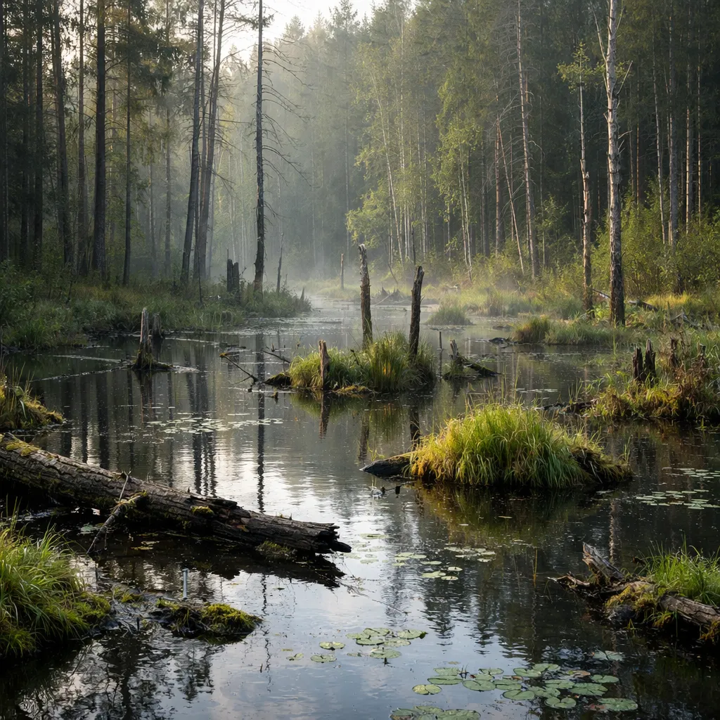 Leśne tereny podmokłe