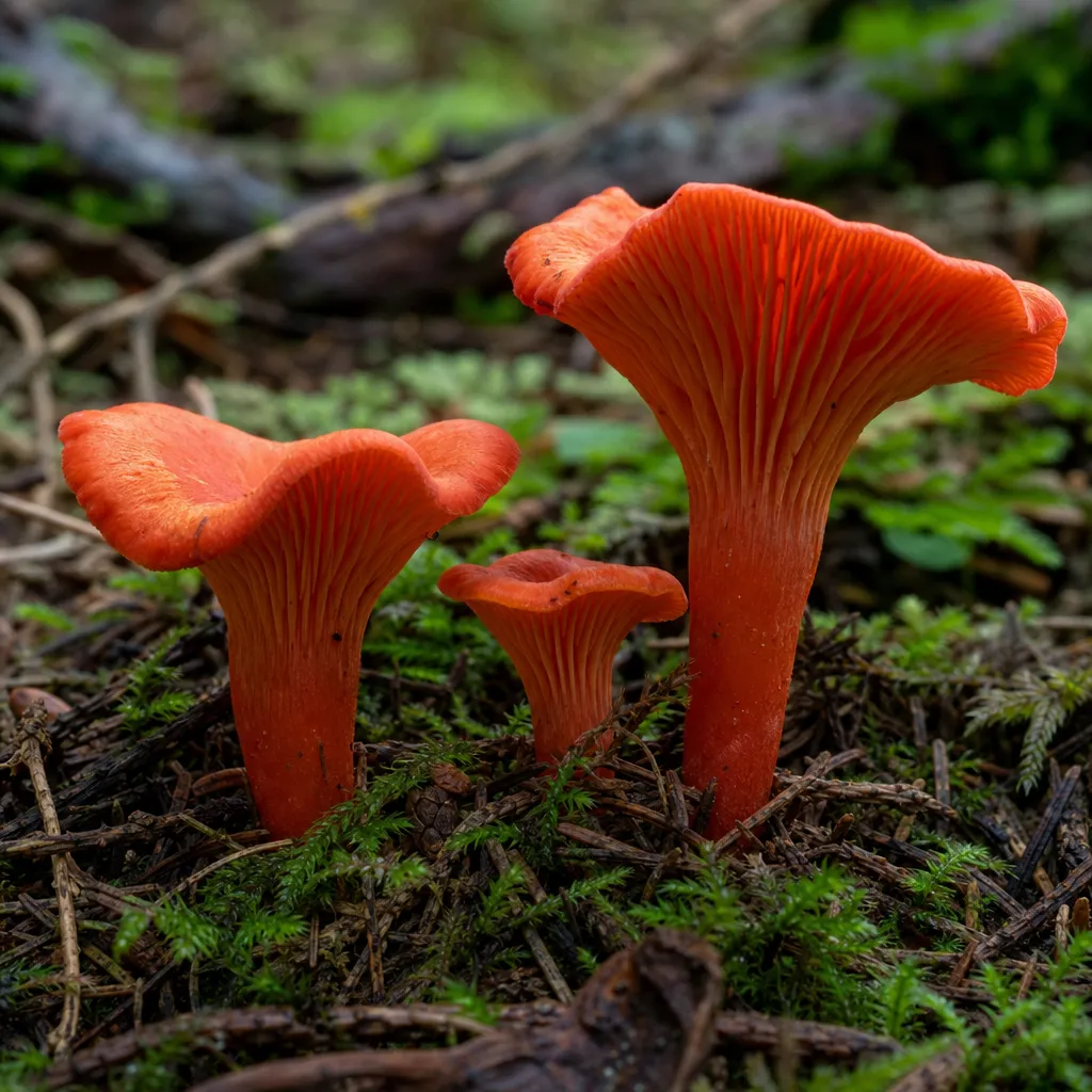Pieprznik cynobrowy – Cantharellus cinnabarinus