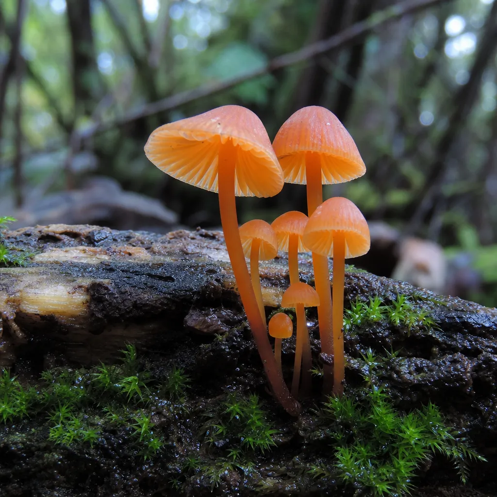 Grzybówka pomarańczowa - Mycena leaiana