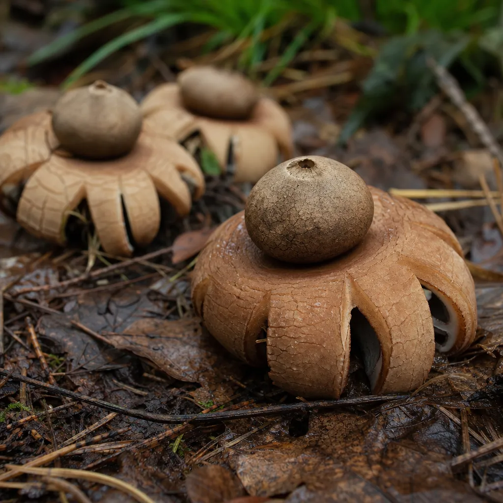Gwiazdosz rudawy – Geastrum rufescens