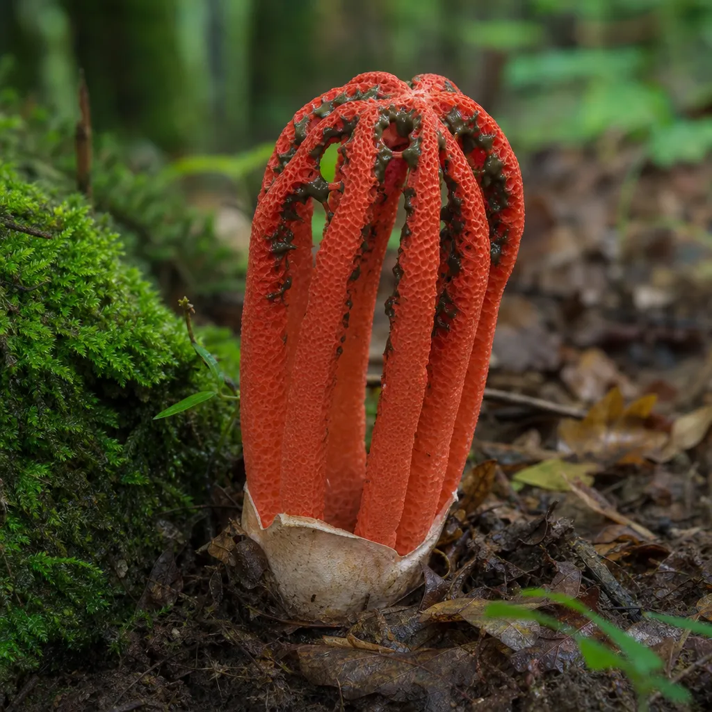 Okratek kolumnowy – Clathrus columnatus