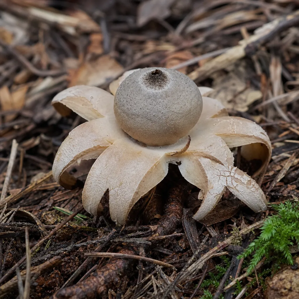 Gwiazdosz brodawkowy - Geastrum corollinum