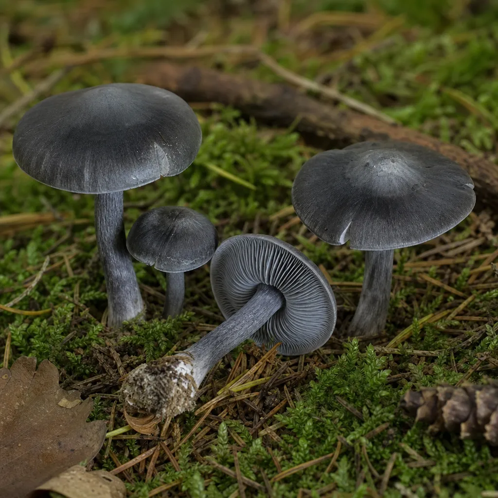 Dzwonkówka czarno-niebieska – Entoloma virescens
