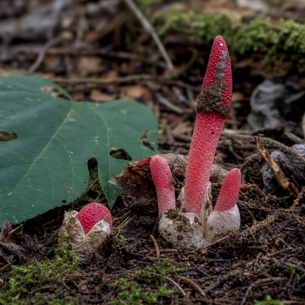 Mądziak malinowy – Mutinus ravenelii
