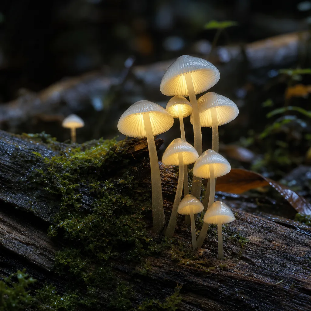 Grzybówka wiecznego światła - Mycena luxaeterna