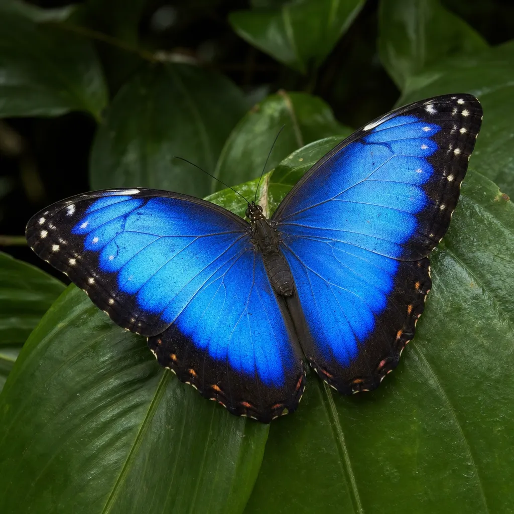 Motyl morpho błękitny – Morpho peleides